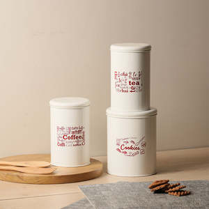 Modern Metal Food <b>Storage</b> <b>Containers</b> Cylinder Shape Airtight Lids <b>Stackable</b> Kitchen Coffee Tea Cookies Freshness Preservation - Product Image 2