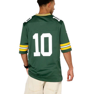 Maillot de football américain tendance vert de qualité supérieure en mesh respirant pour entraînement d'équipe, t-shirt de sport avec impression de numéro, commande en gros OEM - Product Image 2