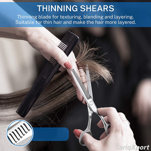 Customized Barber Hair Cutting Kit <b>Thinning</b> Scissors <b>Mirror</b> Finish German Stainless Steel 440c Hairdressing Razor Kit With Case - Product Image 6
