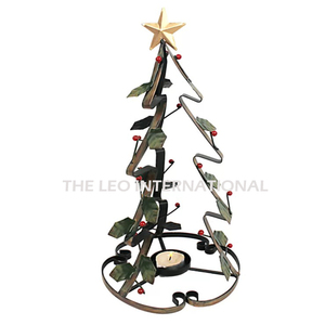 Most Attractive Look Golden Plated Christmas <b>Tea</b> <b>Light</b> Candle Holder Blank Sublimation For Office Decor Seasonal Celebration - Product Image 5