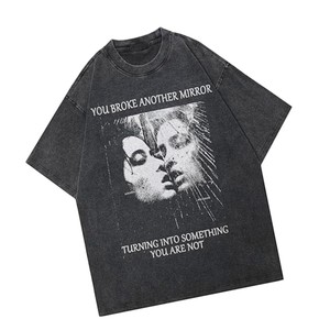 Camiseta de Algodón de Alta Calidad K_T, Tejida, 240gsm, Corte Recortado, Impresión DTG/SERIGRAFÍA para Hombre, Venta al Por Mayor de Fábrica, Impresión de Logotipo Personalizado - Product Image 2
