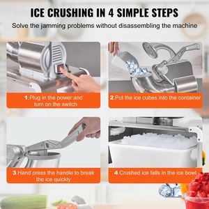 Macchina Elettrica per Coni di Neve da 300 kg/ora con 4 Lame, Tritaghiaccio con Coperchio in Acciaio Inossidabile, 30 Funzioni, Raschiaghiaccio - Product Image 5