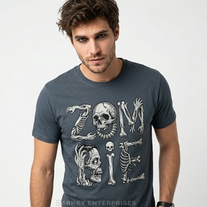 Camiseta Gráfica Gris para Hombre al por Mayor, con Estampado de Novia Zombi, Personalizada, de Algodón, Estilo Urbano, Fabricante de Camisetas - Product Image 4