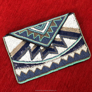 Tribal Handmade Beaded <b>Sequin</b> Clutch Bag Custom Embroidery Purse Luxury Evening Party Wedding <b>Handbag</b> Wholesale Women Girls - Product Image 3