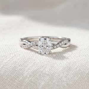 Oval Cut Moissanite Engagement <b>Ring</b> 925 Sterling <b>Silver</b> Infinity Bridal Band Twisted Pave <b>Wedding</b> <b>Ring</b> for <b>Women</b> Party Gift - Product Image 3