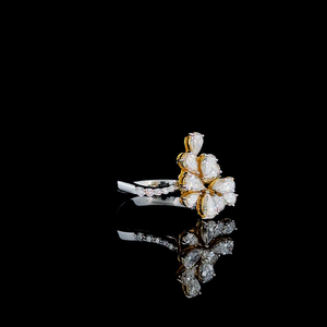 Boucles d'oreilles fines en forme de grappe de fleurs couleur or, zircon taillé en poire, bijoux floraux pour mariage, fête, cadeau - Product Image 3