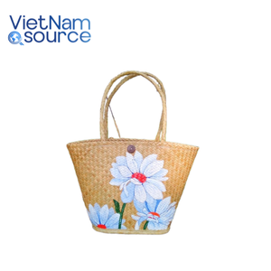 กระเป๋าหิ้วผักตบชวาสานมือแบบทันสมัยสำหรับผู้หญิงกระเป๋าถือหรูหราทำจากฟางธรรมชาติใช้หัตถกรรมจากเวียดนาม - Product Image 1