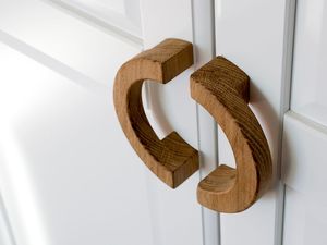 Wooden Ring Cabinet <b>Handle</b> Minimalist Design Natural Finish <b>Furniture</b> <b>Knob</b> for Drawer Door Hardware Wooden Door Pull - Product Image 3
