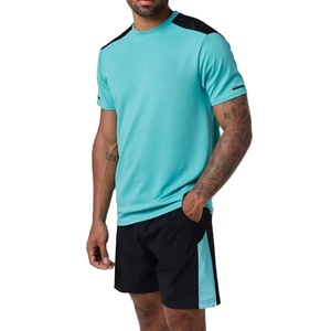 New Arrival Men's Casual Activewear Workout <b>Set</b>-Quick Dry Spandex/Cotton <b>Short</b> Sleeve <b>Top</b> & <b>Shorts</b> with Custom Logo for Summer - Product Image 1