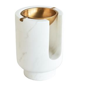 Natural white marble round incense burner with smooth dome lid handcrafted stone <b>aroma</b> <b>diffusers</b> home meditation spa yoga prayer - Product Image 1