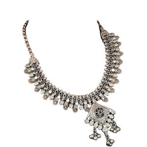 Parure de bijoux en laiton plaqué or et argent avec zircon, style Bohème, collier et boucles d'oreilles, cadeau pour femme, idéal pour fête, mariage, anniversaire - Product Image 2