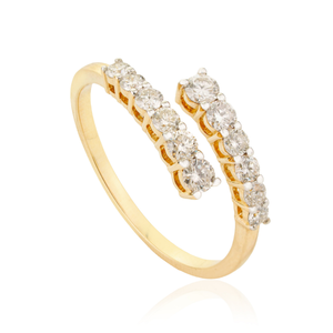 Anillo Apilable de Diamantes Naturales de Corte Redondo con Diseño Minimalista y Sencillo, Oro Amarillo Sólido K18, Joyería Personalizada al por Mayor - Product Image 3