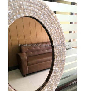 Espejo de pared con Incrustaciones de nácar de lujo moderno, acento decorativo elegante para dormitorio o hogar - Product Image 3