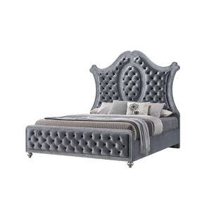 Cabecera de Cama King Moderna y Lujosa con Diseño Acolchado, Adorno de Tachuelas Intrincadas y Patrón de Diamantes, Camas Tapizadas de Lujo - Product Image 1