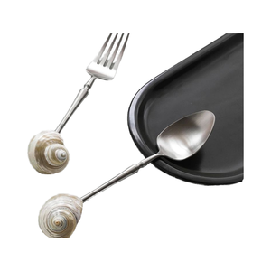 Vaisselle de salle à manger coquillage d'exportation chaude ensemble de desserts conque en nacre fabriqués à la main meilleures offres en vrac matériau métallique - Product Image 2