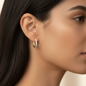 Boucles d'oreilles clous en or rose massif 14 carats avec diamants Inside Out, certifiées IGI, taille brillant, pour femme, mariage, anniversaire, fête, cadeau de mariée - Product Image 3