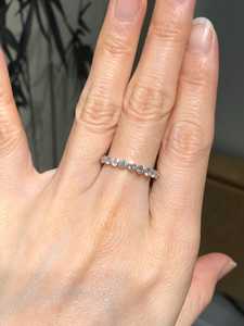 East West Moissanite Round Cut Full <b>Eternity</b> Band <b>Ring</b> For Unisex Original 925 <b>Silver</b> Fine Wedding Birthday Party Gift For Her - Product Image 4