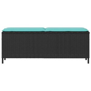 43.3 nero "x 11.8" x 15.9 "Poly Rattan panca con cuscino - Product Image 4