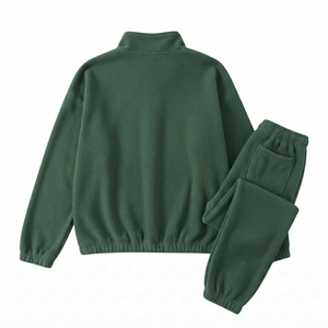 Conjunto Deportivo Informal Unisex de Moda, Dos Piezas, Pantalones Cortos y Sudadera de Manga Larga, Transpirable, 100% Algodón, 300 Gramos de Felpa - Product Image 2