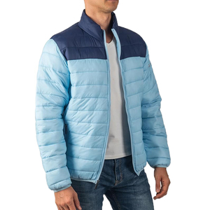Vestes d'hiver rembourrées en duvet léger et chaud, personnalisées avec logo, en nylon noir, à capuche, pour hommes - Product Image 5