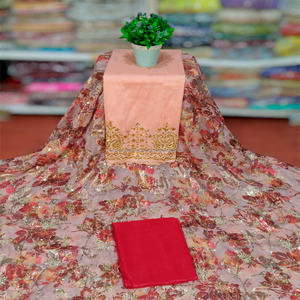 Vestido Islámico para Niñas de Seda 100% de Primera Calidad India, Tejido Jacquard con Cuentas, Diseño Liso con Estampado de Nuevo Patrón, Conjunto Dirac - Product Image 2