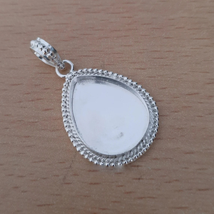 Monture en argent sterling 925 massif en forme de goutte d'eau pour pendentifs, colliers et bijoux fins - Product Image 3