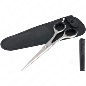 Professional <b>Beard</b> Grooming <b>Scissors</b> 6 Inch Japanese Steel Barber Shears with PU Leather Storage Pouch - Product Image 4