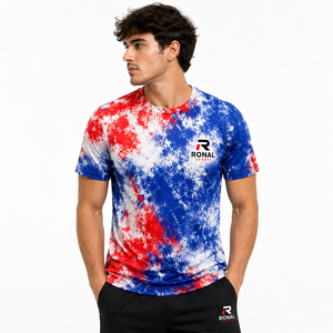 เสื้อยืดผู้ชาย RONAL SPORTS ลายพิมพ์ซับลิเมชั่น แขนสั้น ระบายอากาศ แห้งเร็ว ซับเหงื่อ ทรงปกติ คอกลม - Product Image 3