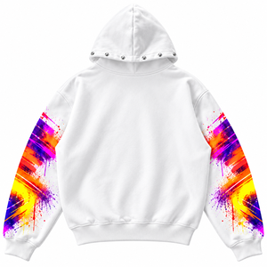 Sudadera con Capucha Blanca Extra Grande de Secado Rápido para Hombre, Estilo Hip Hop Urbano - Product Image 2