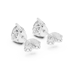 Clásico conjunto de pendientes con diamantes cultivados en laboratorio de corte pera de 0.37 quilates, engastados en oro blanco de 18 quilates, para compromiso, boda, regalo de San Valentín, uso diario. - Product Image 2