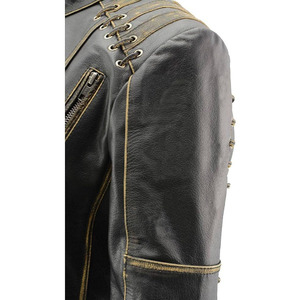 SAMROZ SPORTS Chaqueta de Motociclista de Cuero para Mujer, Estilo Scooter, Deportiva y Elegante - Product Image 3