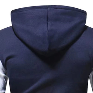 Sudadera con capucha de forro polar para hombre, de tres bloques de color, con paneles en contraste y patchwork, corte ajustado, de tejido grueso, lisa, personalizable, EE. UU. - Product Image 5