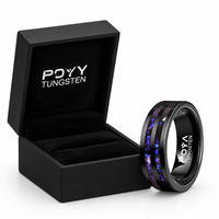 Bague de mariage pour homme en carbure de tungstène noir de 8 mm avec incrustation de pierres colorées effet galaxie et sable noir, ajustement confortable, vente en gros