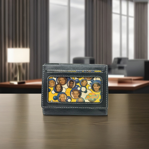 Cartera delgada de cuero negro, minimalista, elegante, cosida, unisex, organizador de tarjetas de crédito/débito, con bolsillos, compacta. - Product Image 5