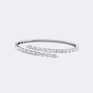 5.20CTW Pear-Shaped Lab Grown Diamond Oval Prong <b>Set</b> 18K Gold Plated Vintage for Certified Unisex <b>Bangle</b> Cuff Bracelet - Product Image 2