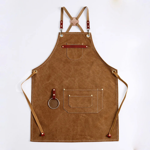 Delantal de Trabajo HARAZ INTERNATIONAL HRE-92 Unisex de Cuero Genuino Marrón con Diseño Cruzado en la Espalda, Antipolvo, Detectable por Rayos X, Múltiples Bolsillos - Product Image 5