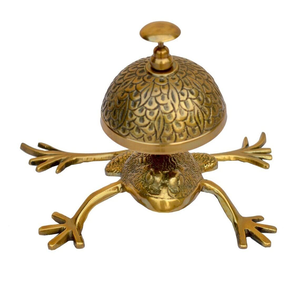 Cloche de table en laiton antique en forme de grenouille, cloche de service fantaisie en forme d'animal pour hôtel, restaurant, bureau, décoration intérieure - Product Image 2