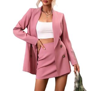 Blazer Casual de Verano con un Solo Botón, de Viscosa/Poliéster, con Falda, Manga Larga, para Oficina, Mujer, 2026 - Product Image 1