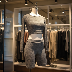 Ensemble femme en polyester tricoté coupe ajustée, tenue décontractée tendance avec personnalisation OEM ODM - Product Image 3