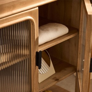 Conjunto de muebles de baño Vandana Hexa Arion de madera de acacia y vidrio - Product Image 2