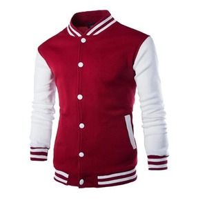 Veste varsity pour homme, noir et blanc, col rabattu en tricot, fermeture à boutons, coupe ajustée, décontractée, pour l'automne - Product Image 3
