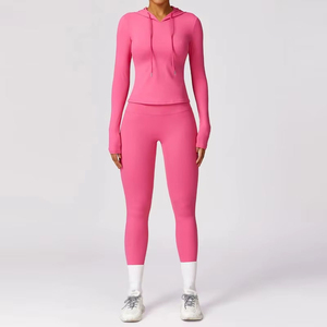 Ensembles de sport et yoga pour femmes en gros – Shorts à cordon et hauts sexy personnalisés deux pièces, anti-humidité, extensibles dans les quatre sens - Product Image 5