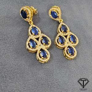 Pendientes de Moda Hechos a Mano con Cianita, Joyería Moderna y Elegante - Product Image 2