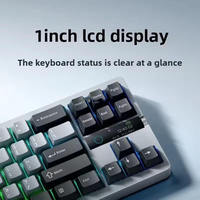 Clavier de jeu mécanique MK71 Pro Tri-Mode avec rétroéclairage RVB, 2.4G/USB, taille standard, doté d'un écran LCD et d'un bouton métallique