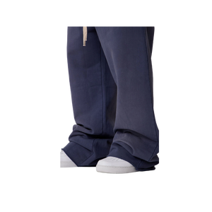 Men's Navy Blue Casual Pants Elastic Waist Side Pockets Breathable Lightweight Oxford Fabric Summer Wear - Product Image 6