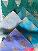 Tissu en soie 100% bleu, jacquard, tissé, motif floral, pour femmes