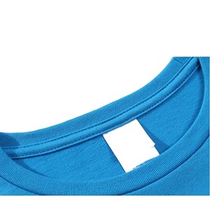 Camiseta de algodón para hombre, azul liso, manga corta, cuello redondo, corte regular, estilo casual, tejido de punto, diseño teñido liso - Product Image 4