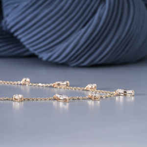 จี้ทองคำ 14K ทรงมาร์คีส์ประดับโมอิสซาไนต์สำหรับผู้หญิง หรูหรา น้ำหนักรวม 1.95 กะรัต น้ำหนัก 3.99 กรัม เครื่องประดับชั้นดี ของขวัญ - Product Image 5