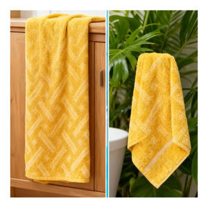 Made in India Reliable Quality Woven Technics Reusable 100% Cotton Zero Twist Jacquard Bath <b>Towels</b> at Wholesale Market Price - Product Image 1