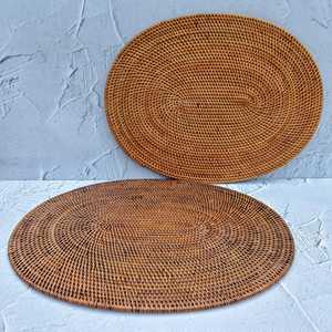 Salvamanteles Ovalado de Bambú Tejido a Mano Orion Handicraft, Diseño Bohemio Costero de Lujo, Duradero, No Tóxico, Reutilizable, Grosor Personalizable - Product Image 1